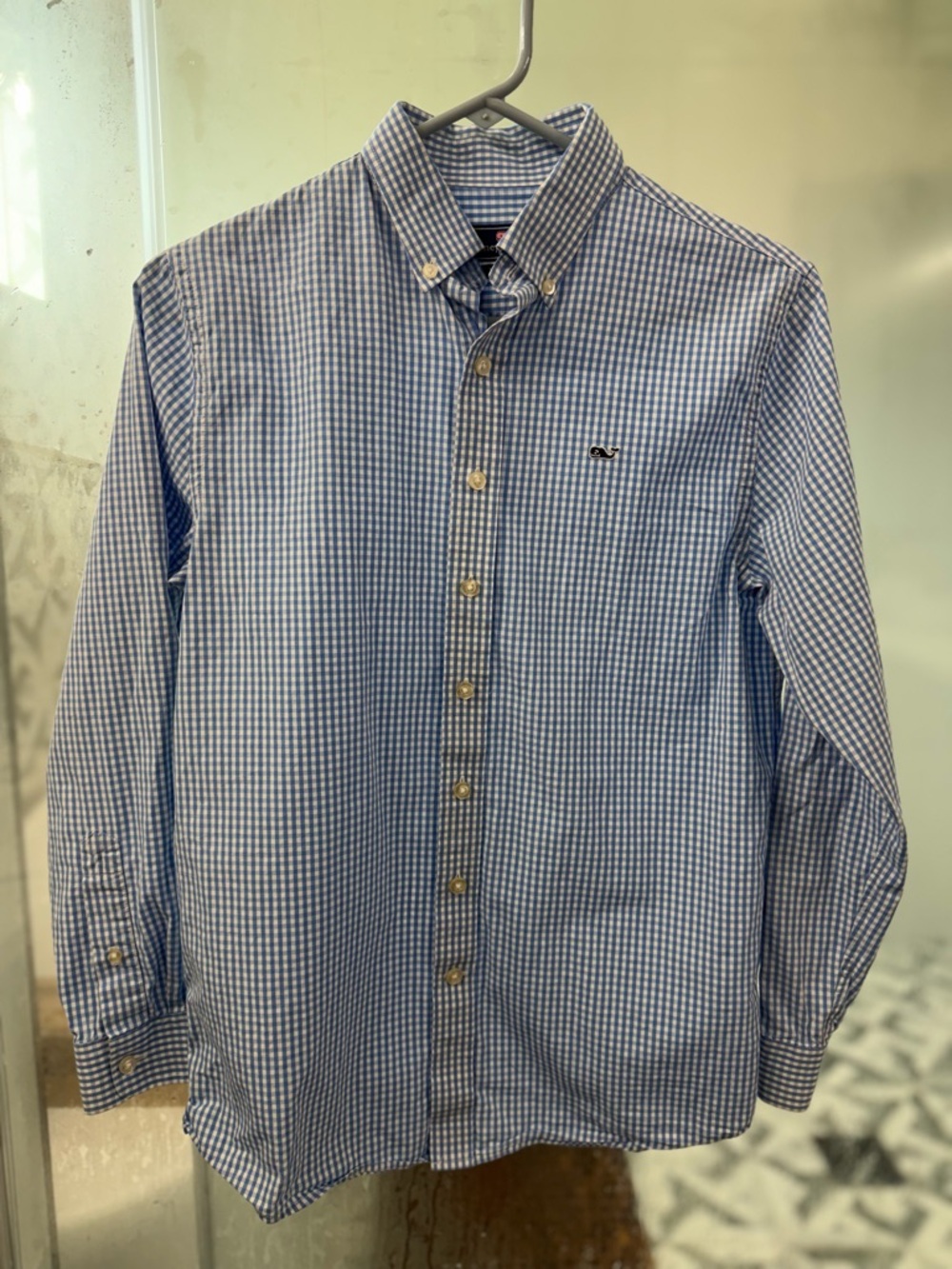 Vineyard Vines Boy's Blue Gingham Button-Down Shirt